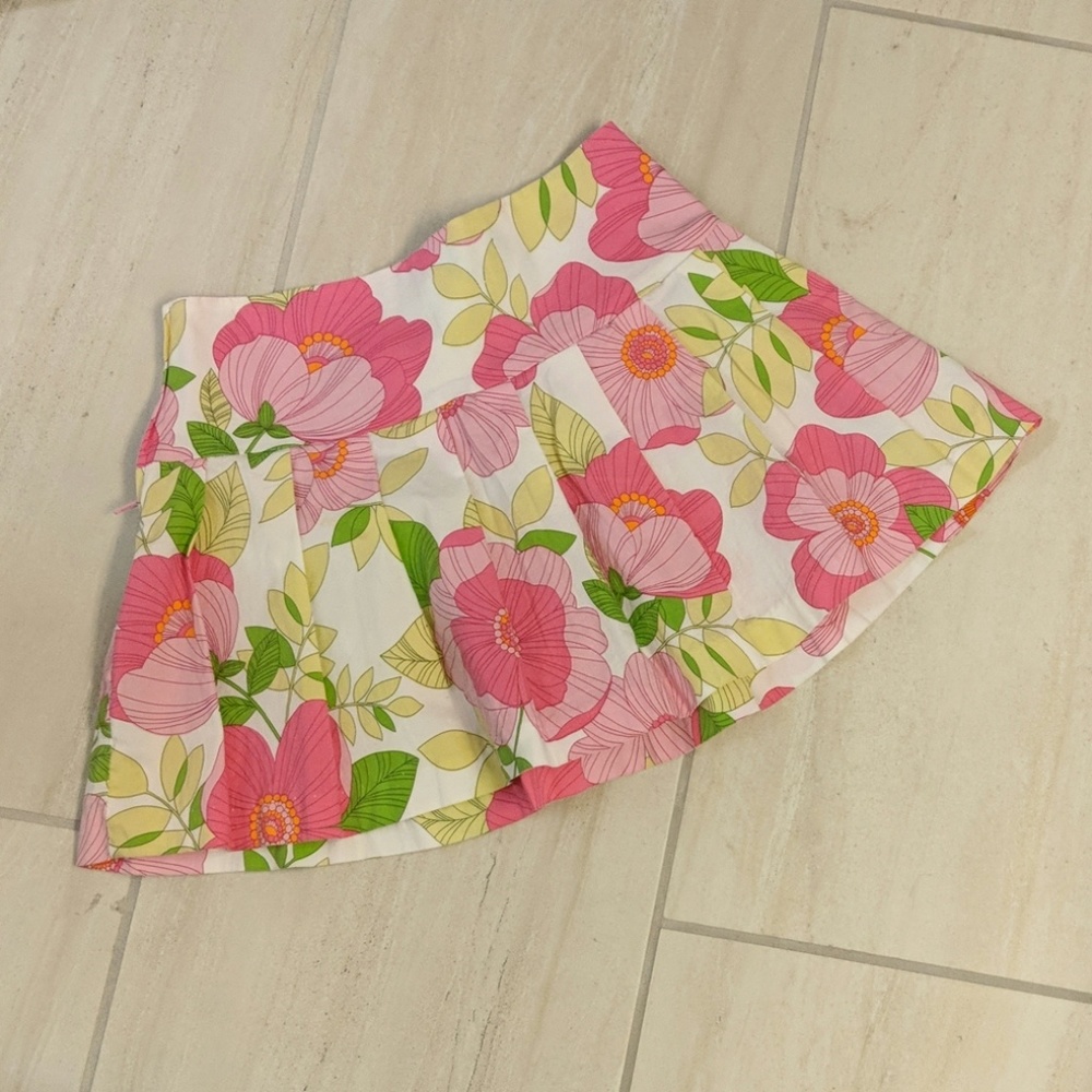 ZIO pleated miniskirt pink floral zip close Medium